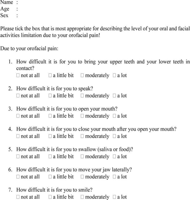 The Correlation between Pain, Stress, and Oral Function in Oral and Maxillofacial Infection and Trauma Patients