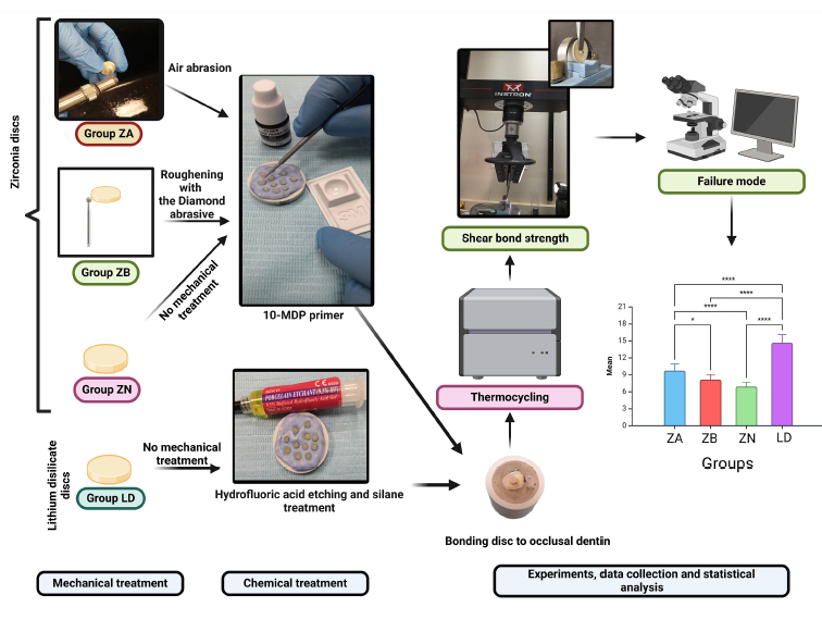 Shear Bond Strength of CAD/CAM Highly Translucent Zirconia Bonded to Occlusal Dentin after Different Extrinsic Modifications: An  Study