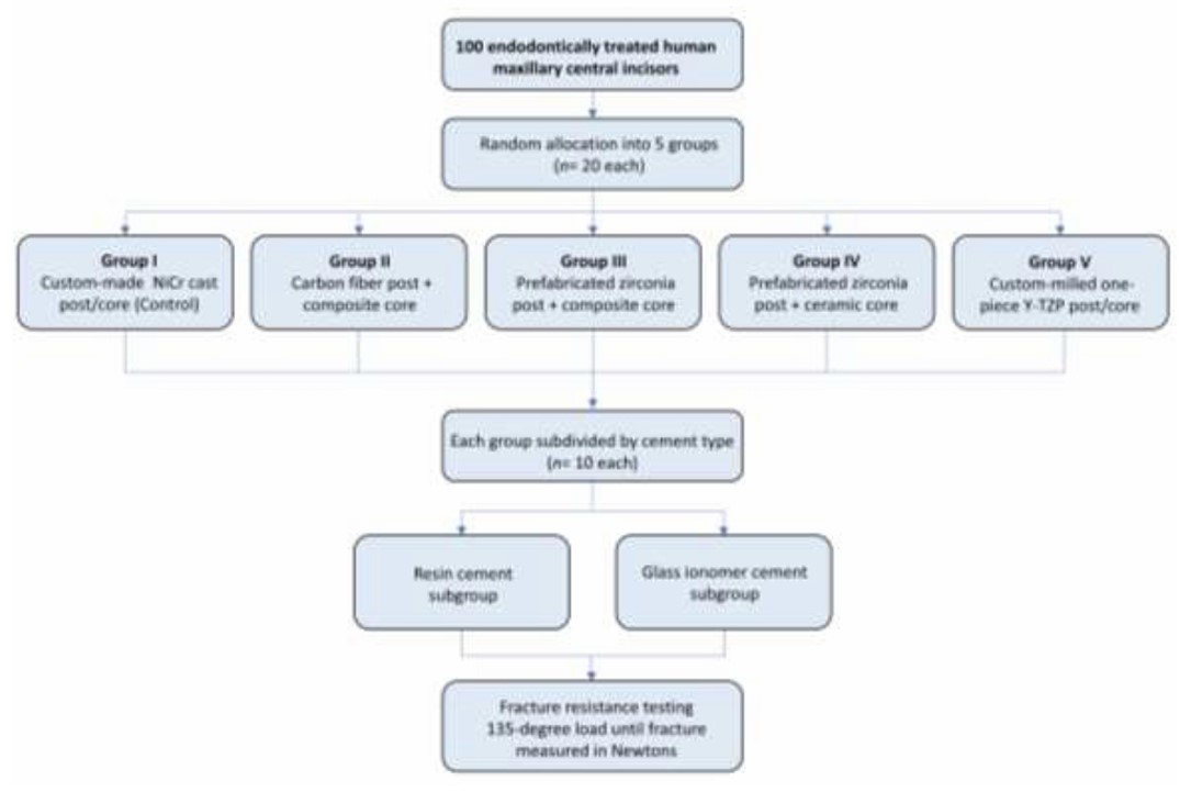 Fracture Resistance of Anterior Teeth Restored with Y-TZP and Other Post/Core Systems Using Different Cements